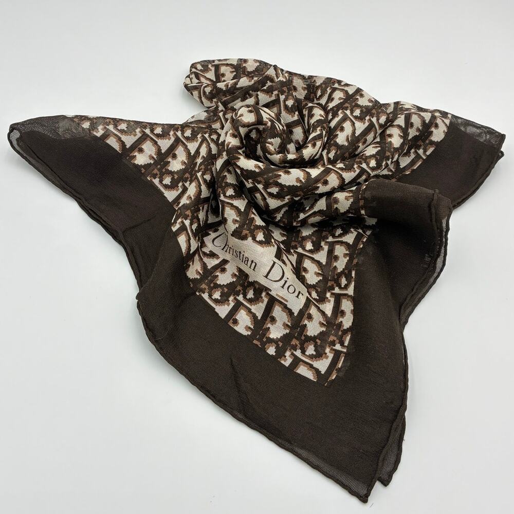 30" Christian Dior Vintage Trotter Monogram Silk Scarf